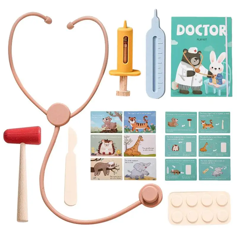 

Kids Doctor Play Set Toddler Pretend Doctor Play Kit With Stethoscope & Injectors Thermometer Simulation Stethoscope Toy For kid