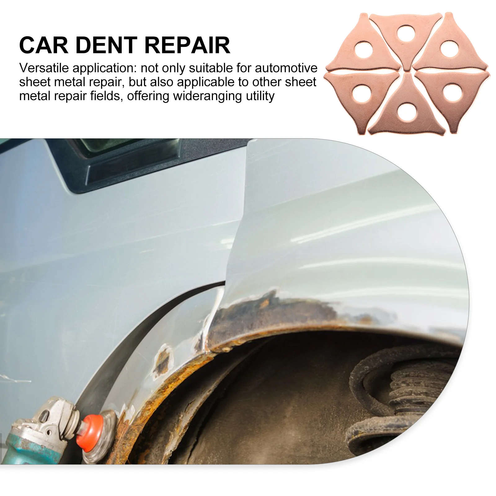 

100Pcs Automotive Sheet Metal Repair Tabs Dent Puller Kit Car Body Welding Puller Rings Spot Repair Tools Dent Removal Set