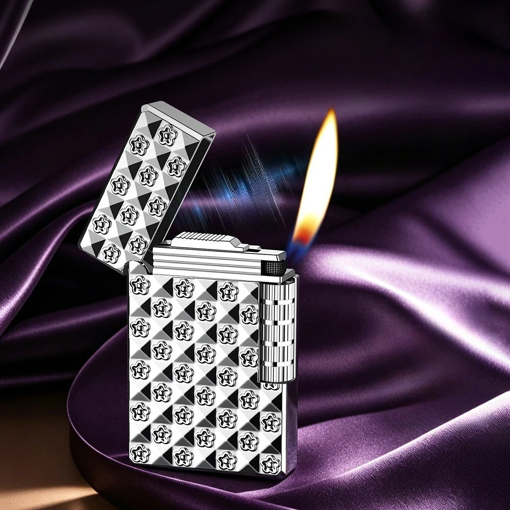 New Commemorative Edition Luxury Butane Lighter Single Open Flame Ping Sound Natural Paint Cigarette Smoker's Choice