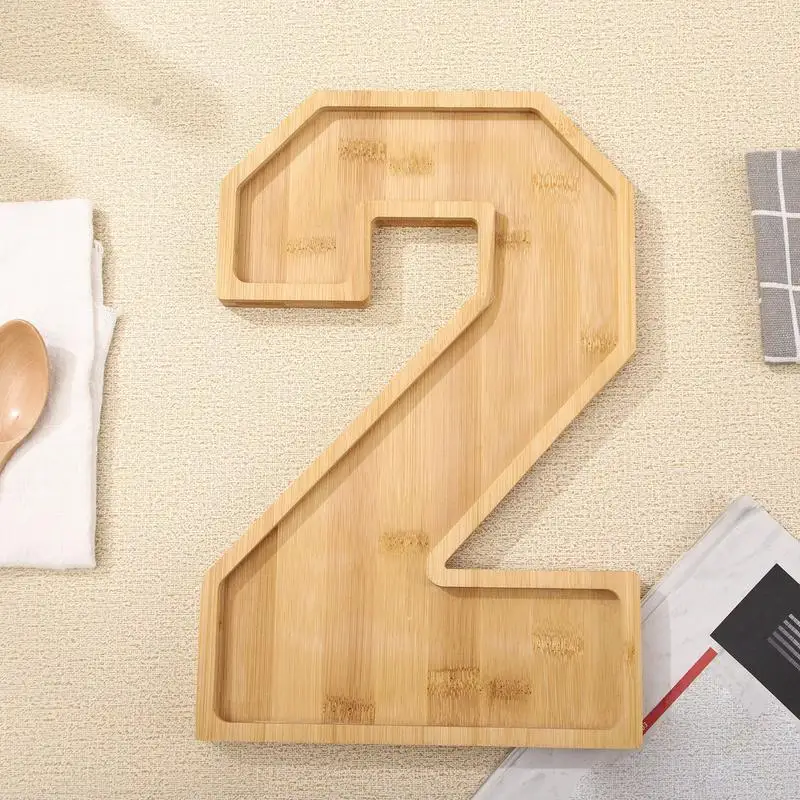 2025 Number Food Tray Charcuterie Letters Fillable Wooden Number Charcuterie Board For Baby Birthday Congrat Graduation