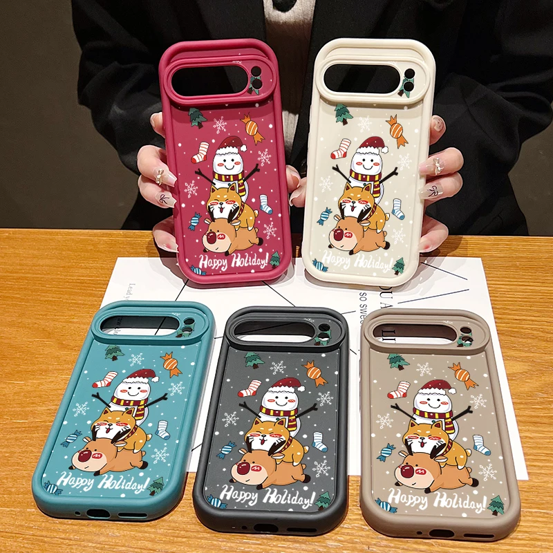 عيد الميلاد السنة الجديدة نمط الحال بالنسبة لجوجل بكسل 9 8 برو 8A 7A 9 برو XL لينة سيليكون للصدمات غطاء الهاتف ل بكسل 7 8 9 برو