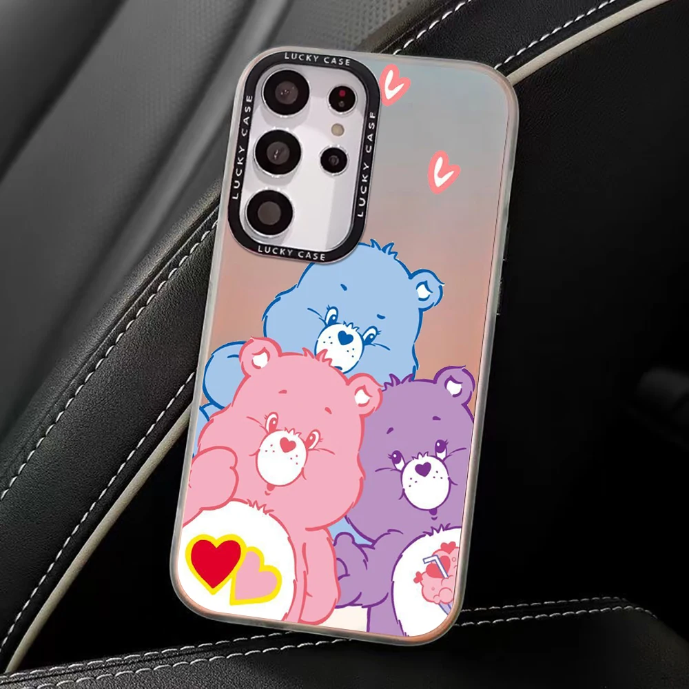 Cute C-Cares Cartoon Bears Case for Samsung A73 A72 A54 A53 A52 A34 A33 A32 A30 A24 A23 A22 A14 A13 A12 4G 5G Matte Luxury Cover