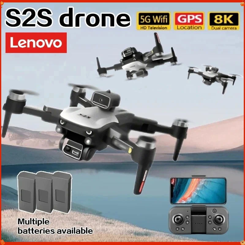 

Lenovo Brushless S2S Drone GPS 8K Dual-Camera Omnidirectional Obstacle AvoidanceQuadcopter Aerial Photography Toys