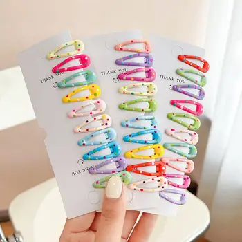 30 pezzi accessori per capelli per bambini forcina a pois mini 3 cm BB clip per capelli lato ragazze hairgrip colore della caramella barrette copricapo per bambini