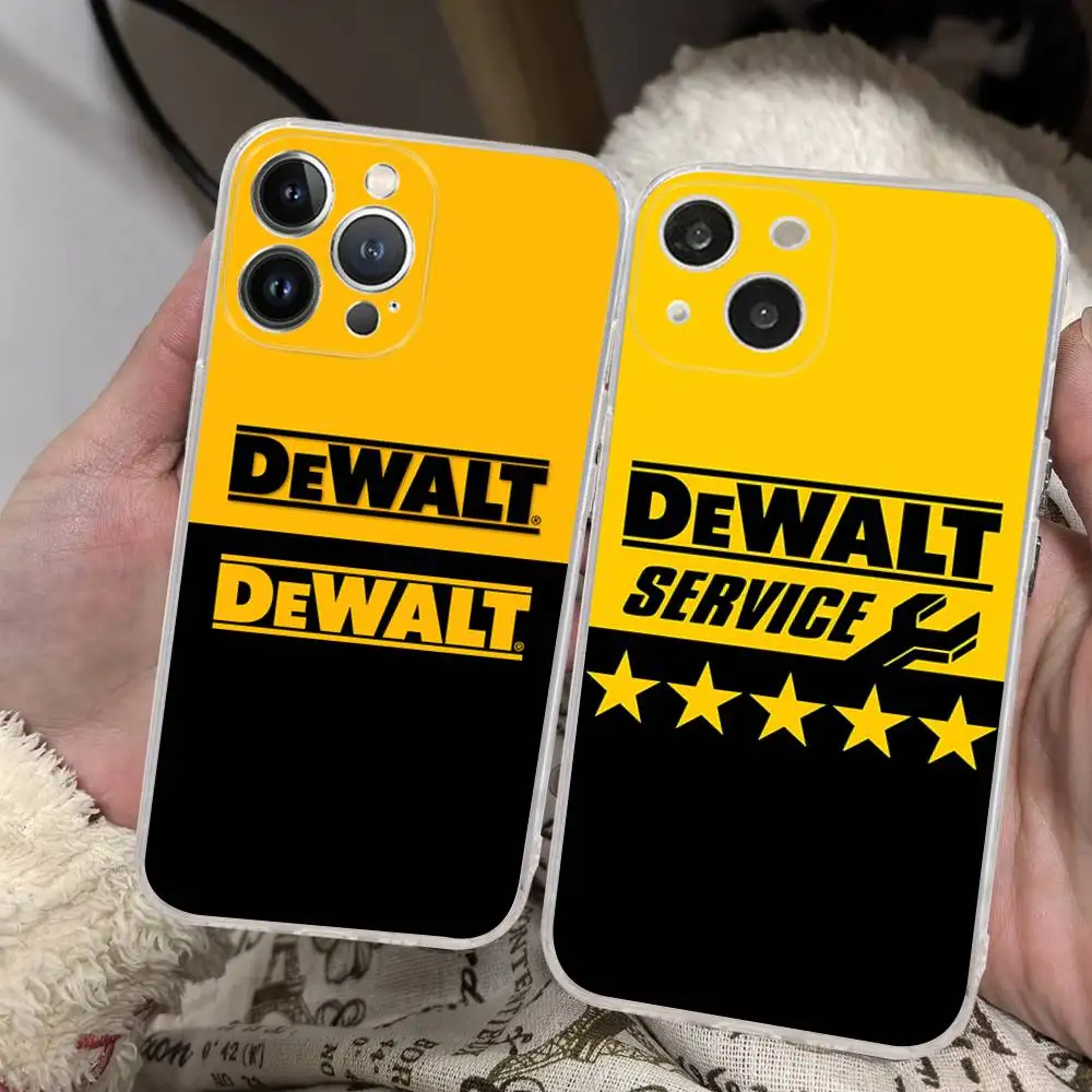 Power Brand D-Dewalt Fashion For IPhone 17 16 15 14 13 12 Mini 11 Pro Max Transparent Case