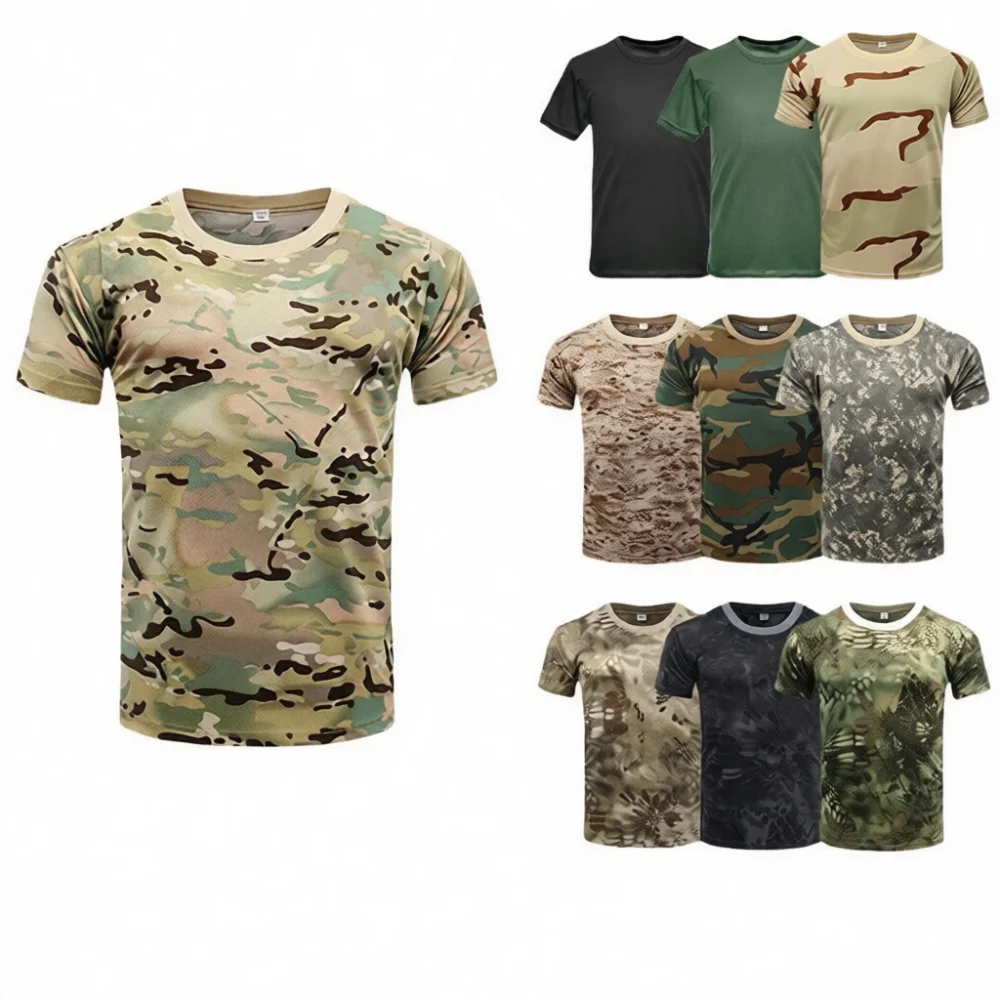 Short Sleeve Camouflage T Shir - Running Gear Outdoor 评论和价格
