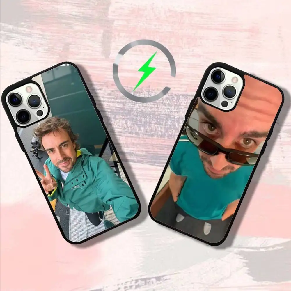 

NO14 F-Fernando-os A-Alonso-s Phone Case For iPhone 16,15,14,13,12,11,Pro,Max,Plus,Mini,SE4,E Magnetic Magsafe Wireless Charging