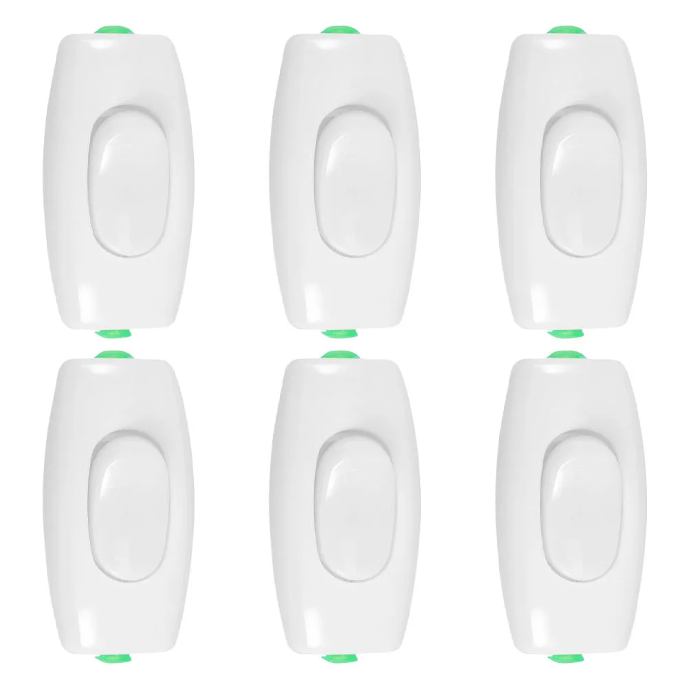 

6Pcs Bedside Switch Compact Rocker Single Pole on Off Button Space Saving Lamp Cord Switch Stable Reliable Light