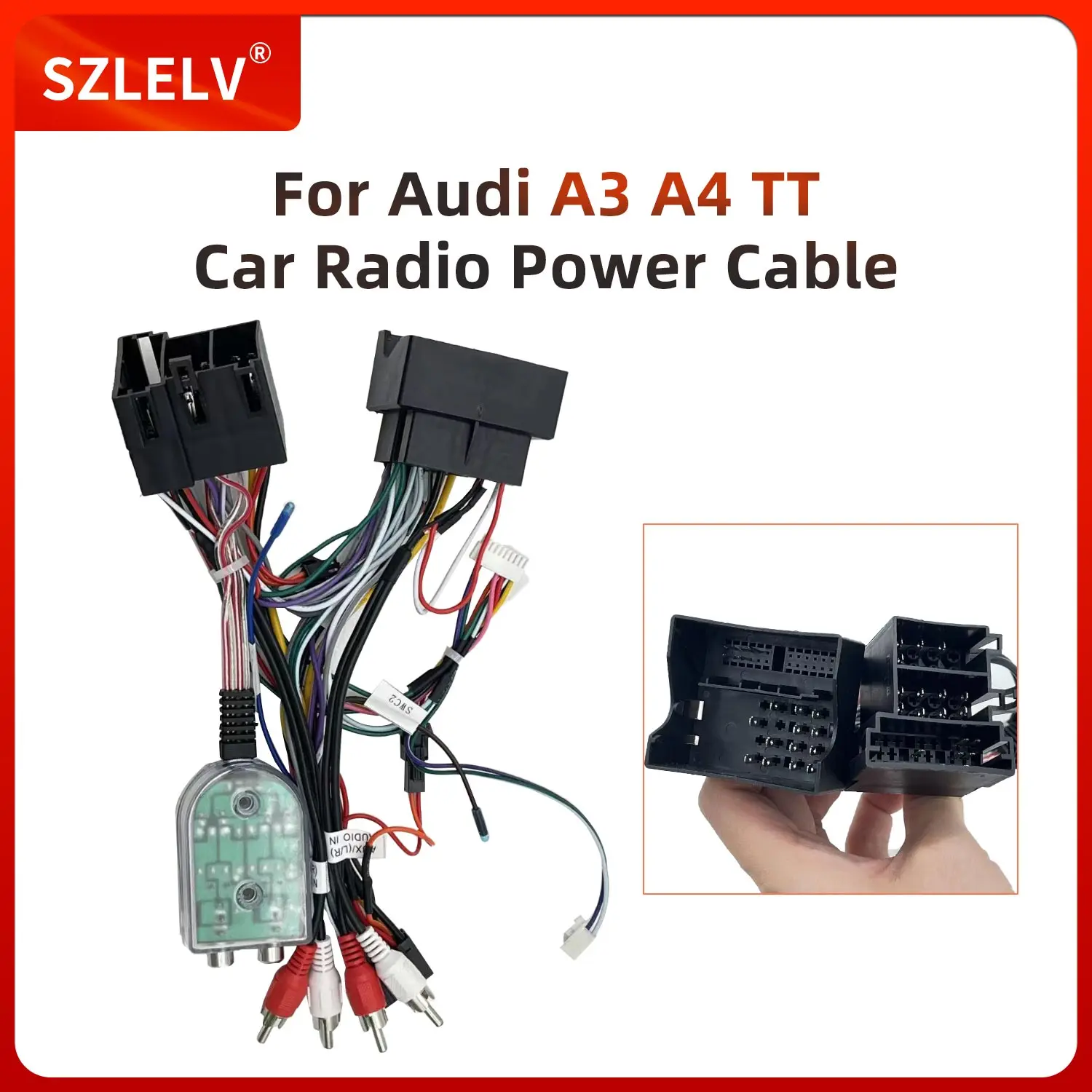 

Автомобильный радиоприемник, жгут проводов питания с аудиоадаптером для Audi TT A3 S3 RS3 A4 S4 RS4, авторадио, мультимедийные системы видеоплера