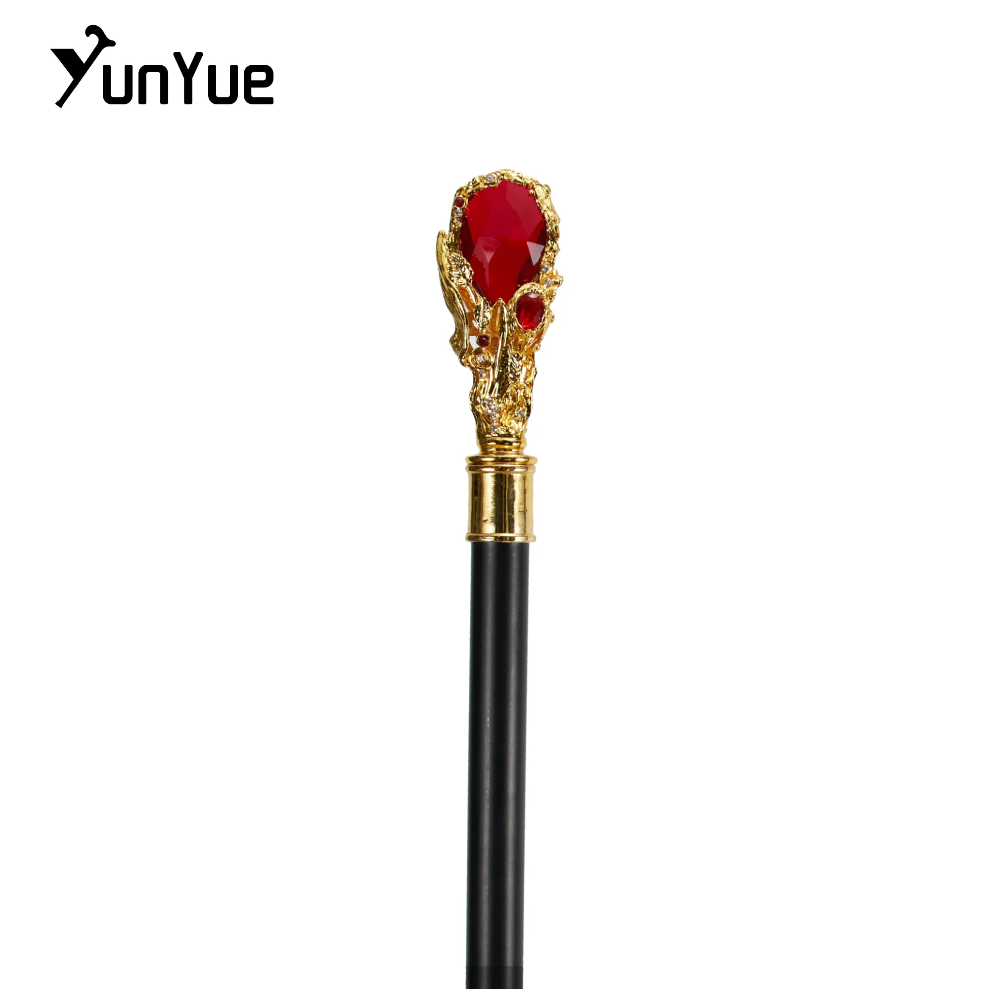 الذهب الأحمر الماس نوع عصا المشي شهم خمر اليدوية الأزياء الزخرفية عصا للمشي الفن جمع فيلم الدعامة العكازات