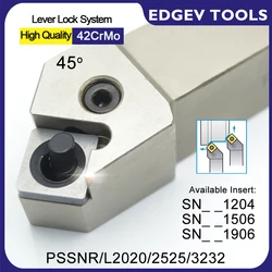 EDGEV 45도 PSSNL2020K12 PSSNR2020K12 PSSNR2525M12 PSSNL2525M12 PSSNR3232P12 PSSNR2525M15 PSSNR3232P15 PSSNR3232P19 CNC 외부 선삭 공구 홀더 SNMG120408 SNMG190612