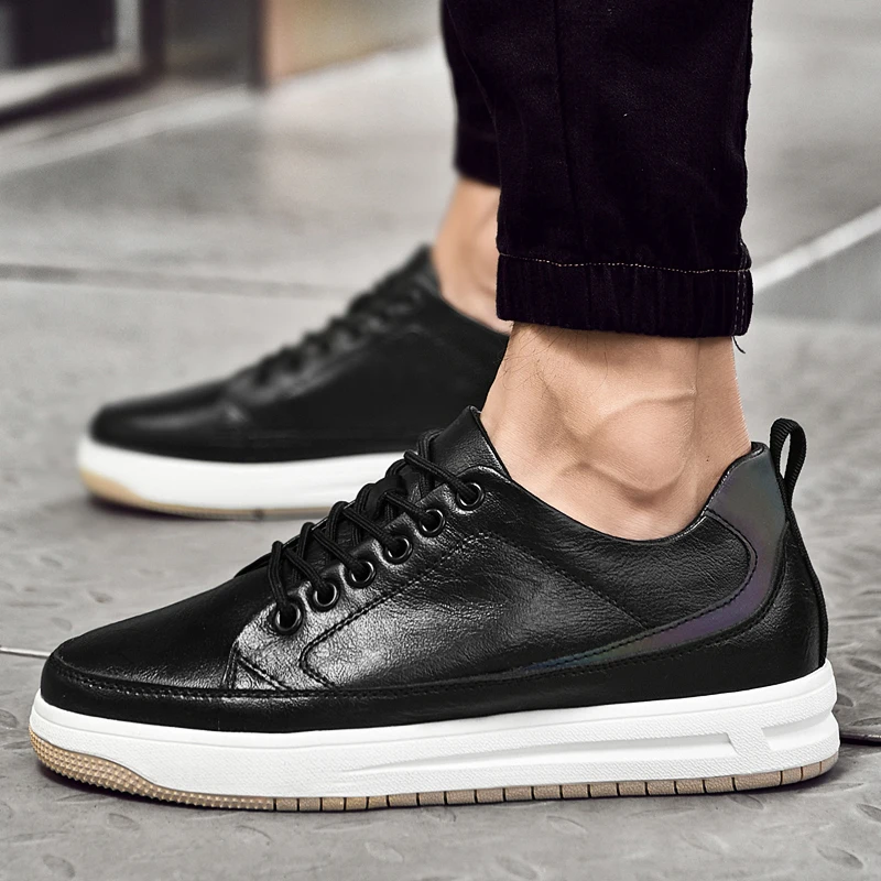 

New insole height-increasing board shoes thick-soled sponge sports casual shoes low-top cowhide retro youth trend shoes