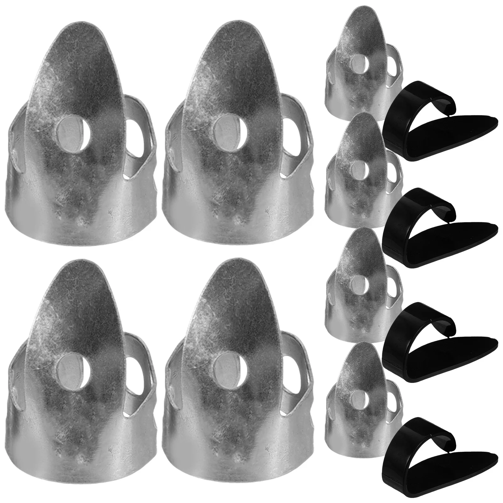 

12Pcs Adjustable Metal Guitar Finger Picks Durable Comfortable Protection for Electric Acoustic Guitar Accessories