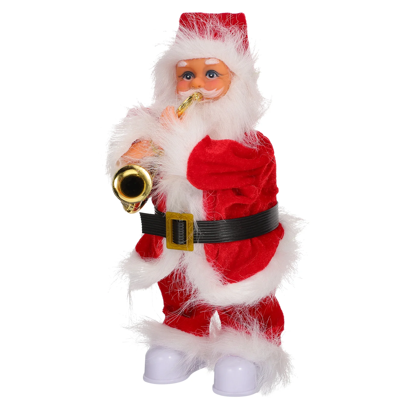 

Electric Musical Santa Claus Toy Playing Saxophone 3pcs AA Powered Christmas nament Adorable Tabletop Decoration Festive