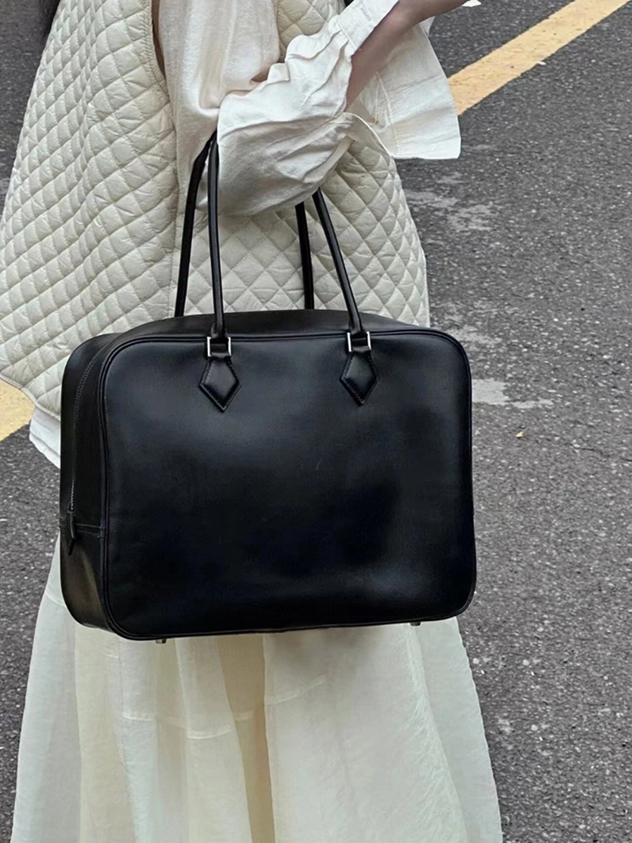 

New Plume20/28 Bowling Bag Commuter Briease Genuine Leather Women's Handbag oulder Crossbody Bag Soft Briti Sle