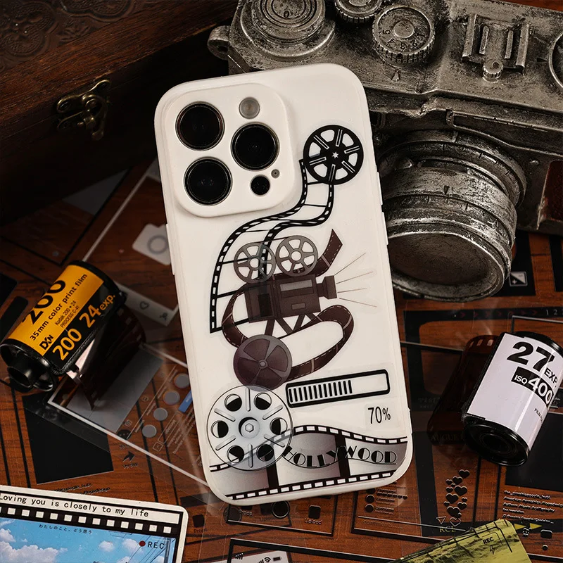 6style 6sheets/pack Classic Vintage film frame PET Sticker Frame Collage Decor Junk Journal DIY Scrapbook Handmade Materials