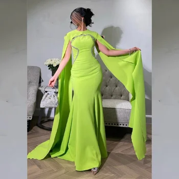 Özelleştirilmiş Suudi Arabistan Jersey Rhinestone Düğün Parti Denizkızı Mücevher Ismarlama Durum Elbisesi Uzun es Elbiseler
