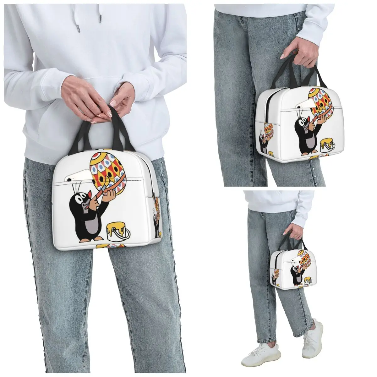 Cute Happy Mole Krtek Insulated Lunch Bag for Women Office Cooler Thermal Food Box Tote Leakproof Lunch Boxes Container