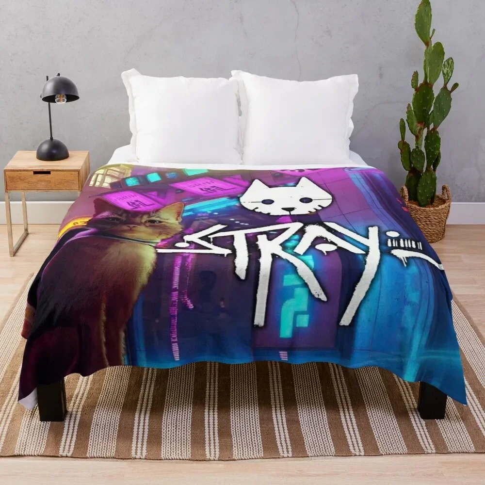 

stray game cat sad Throw Blanket Lightweight Warm Blanket for Travel Camping