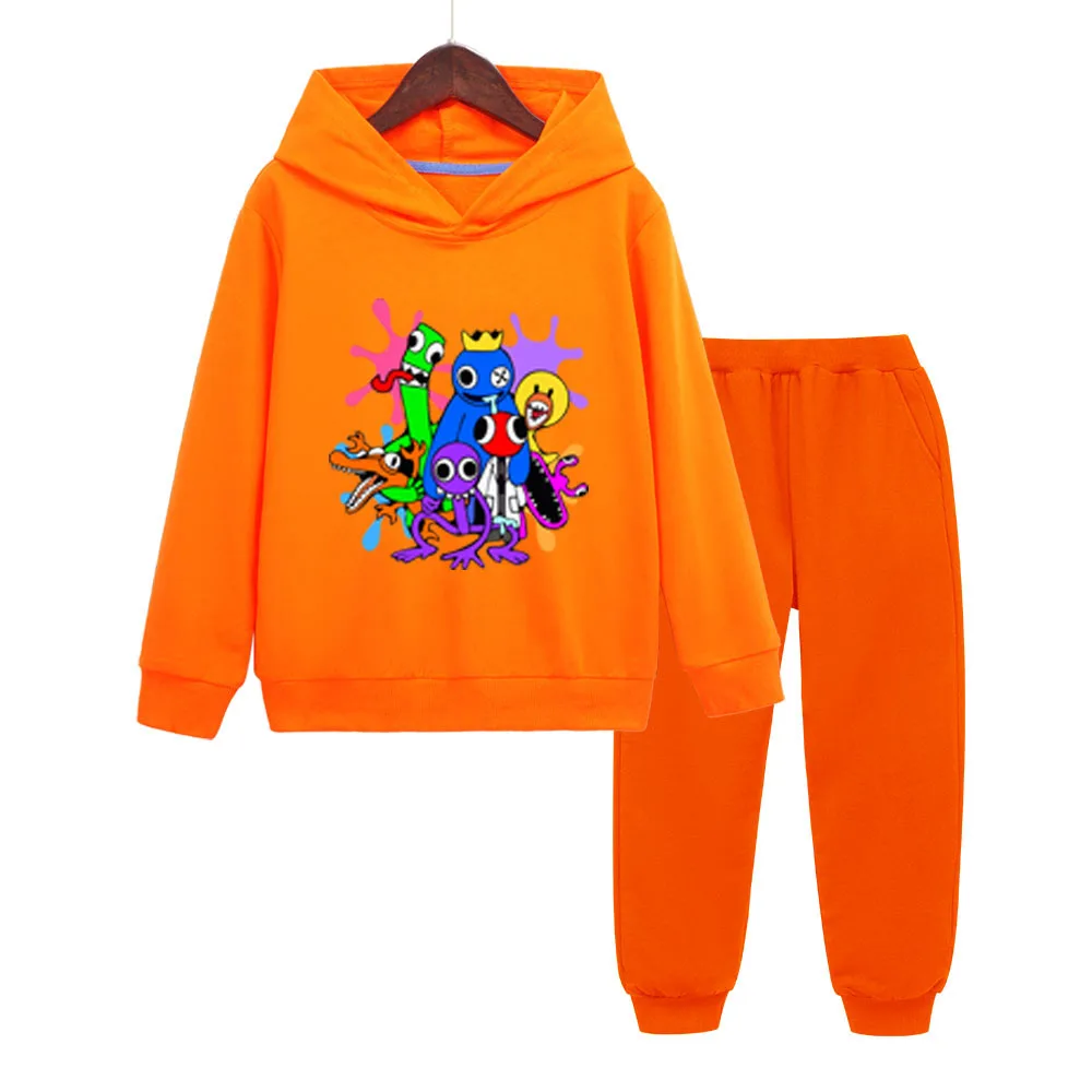 Autumn Rainbow Friends Print Baby Boy Clothing Set Girls Tracksuit Hoodies Sweatshirts+Pants Clothes Kids Suit 2Pcs