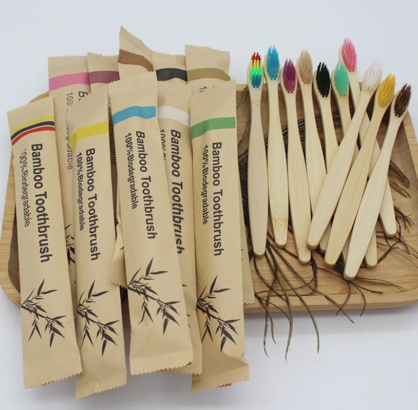 20 Pcs Bamboo Charcoal Toothbrush Soft Bristles Teethbrush Eco Friendly Oral Care Natural Tooth Brush For Adults