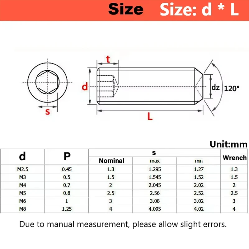 304 Stainless Steel M2.5 M3 M4 M5 M6 M8 Hexagon Bolt Socket Machine Meter Anti-loosening with Blue Glue Screw