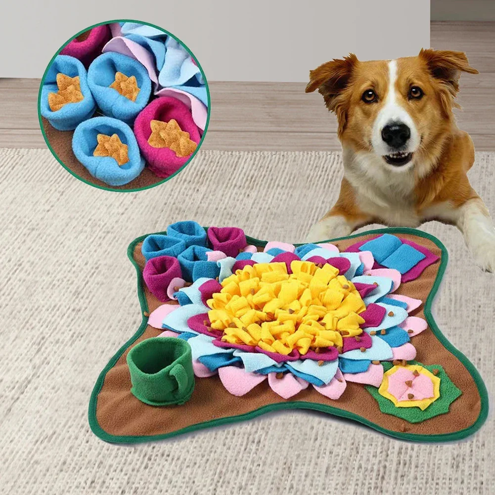 Pet Snuffle Feeding Mat Dog Chew Toys Pet Squeaking Stuffed Toys Puzzle Feeder Pad for Dogs Cats Play Funny Training Plush Toys