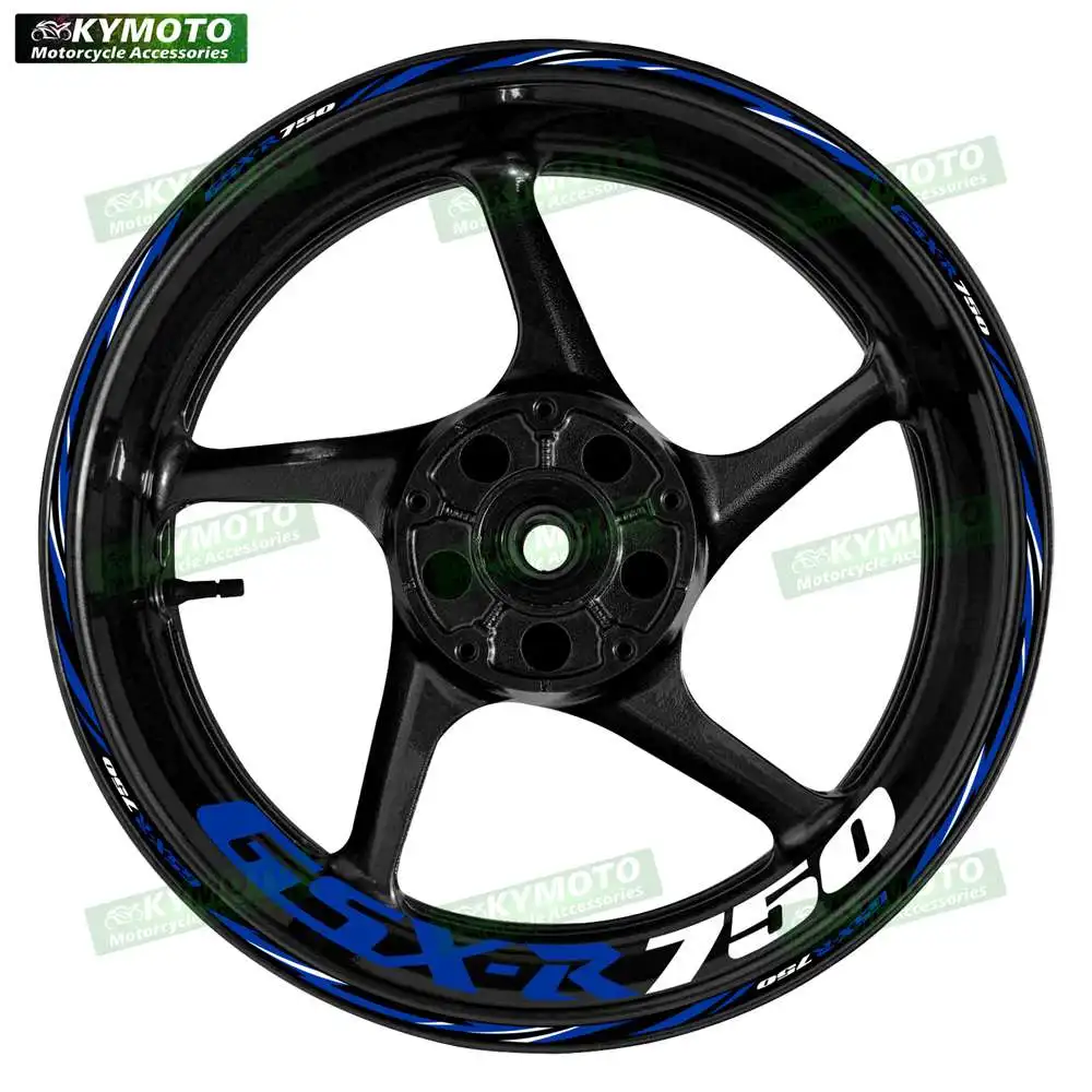 For GSX-R750 GSXR750 Reflective Motorcycle Wheel Sticker 17 Inch Rim Stripe Decal Racing Off-Road Fairing Accessories