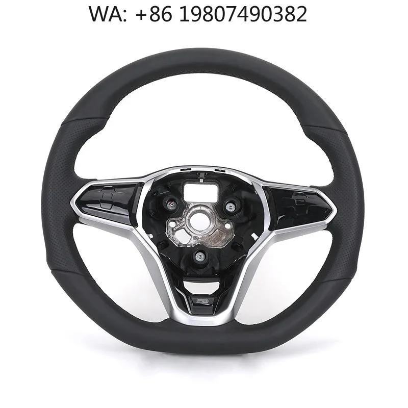 

Real Black Leather Modified Steering Wheel, Sport Upgrade Replacement Parts Fit Popular Compact Hatchback Series Aftermarket Veh
