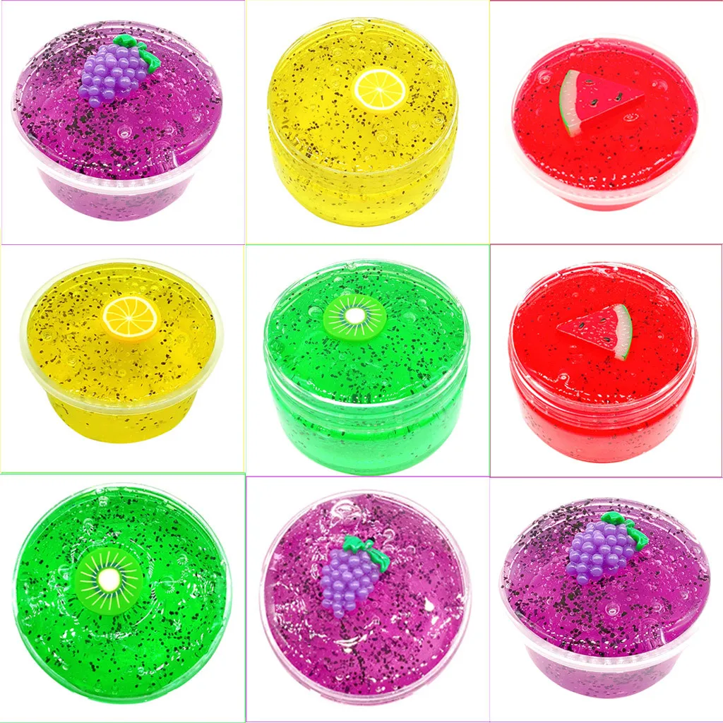 60-70 مللي لتقوم بها بنفسك زبدة Slimes طقم فواكه لينة بسط وغير لزجة سحابة Slimes صنع مجموعة ألعاب معطرة هدايا الحفلات للأطفال هدية