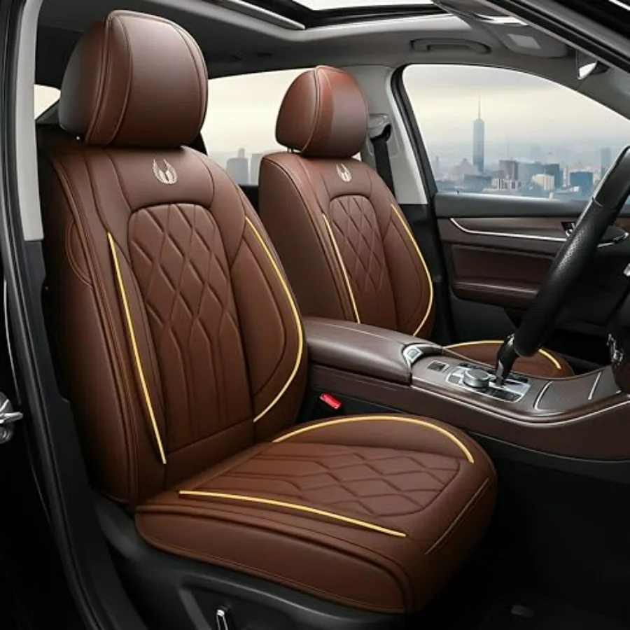 

Чехлы для автомобильных сидений, полный комплект, премиум-класса, водонепроницаемые, из искусственной кожи, универсальные аксессуары, подходят для внедорожников, грузовиков, седанов, автомобилей, класс А.