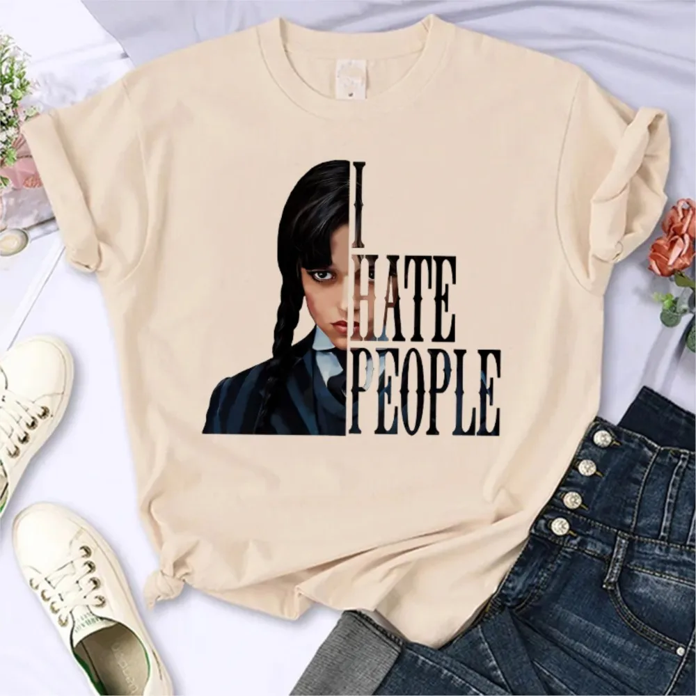 

I Hate People Men Funny T-shirts Wednesday Addams Printed Unisex Short Sleeve Clothing Weakness Man Casual Summer Tshirts