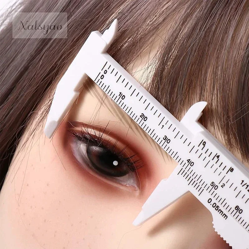 Portable 80mm Plastic Vernier Caliper Ruler for Permanent Makeup Eyebrow Measurement Tattoo Microblading