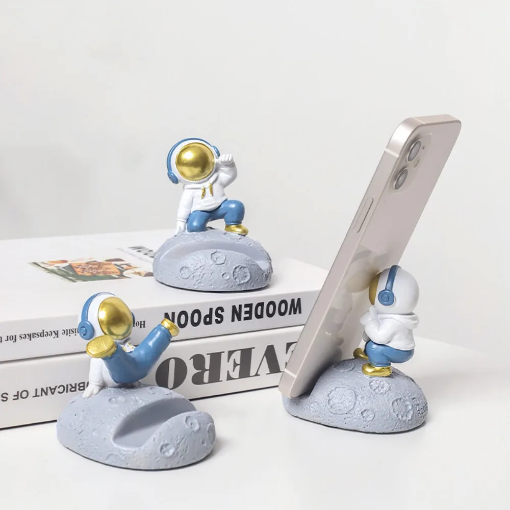 Street Dance Astronaut Mobile Phone Holder Figurine Support Spaceman Phone Bracket Ornaments Universal Creative Phone Stand