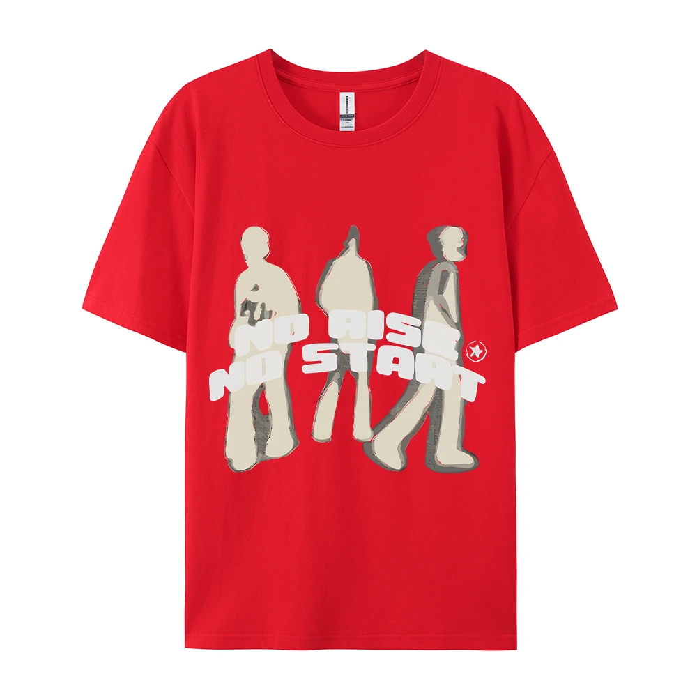 100% Cotton Women T-shirt No Aise No Start Graffiti-art Printed Tees Shirt Summer Oversize Tops Fashion Street Female Clothes