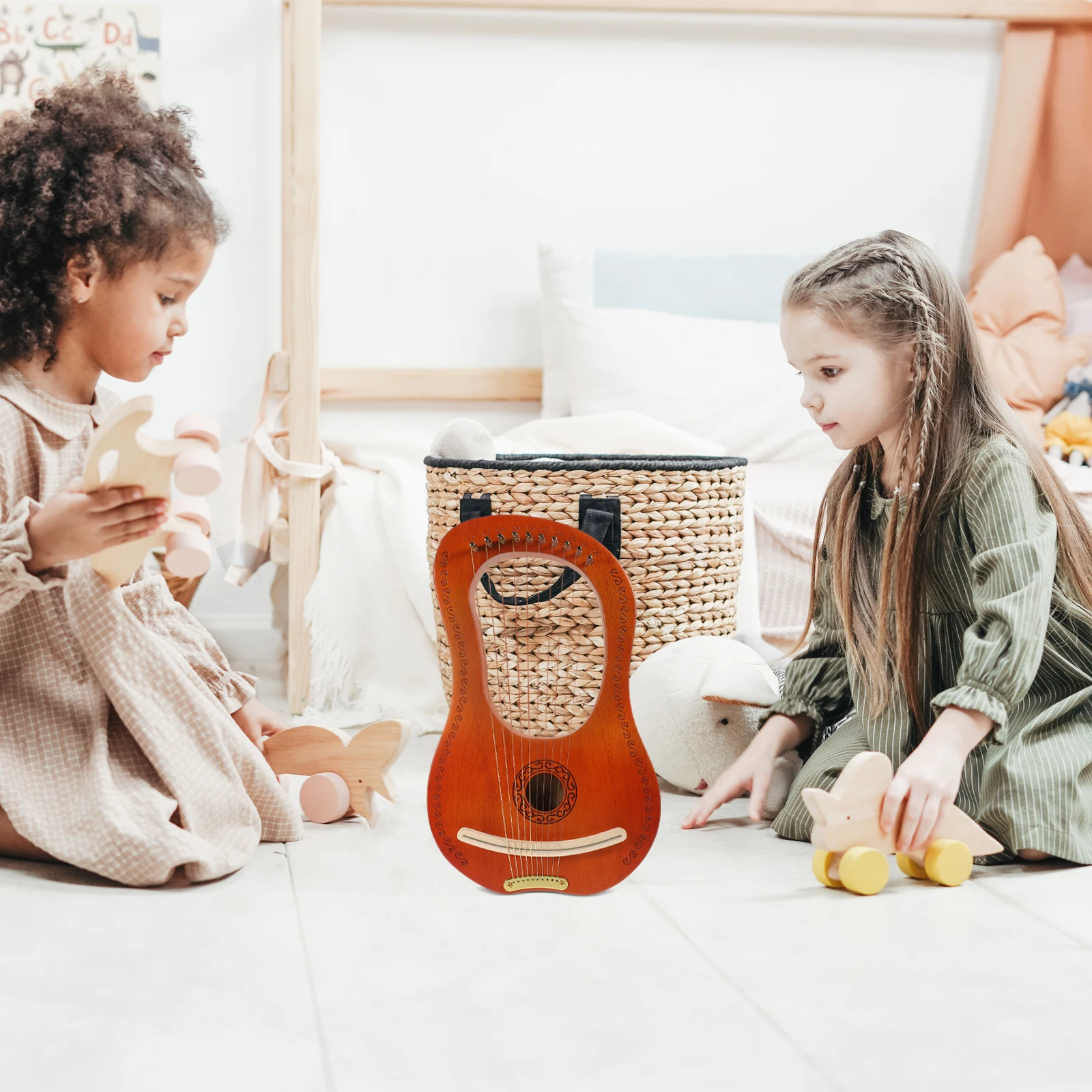 

1Set 10 String Wood Lyre Harp Comfortable Lightweight Warm Tone Perfect for Children Beginners 10 String Harp