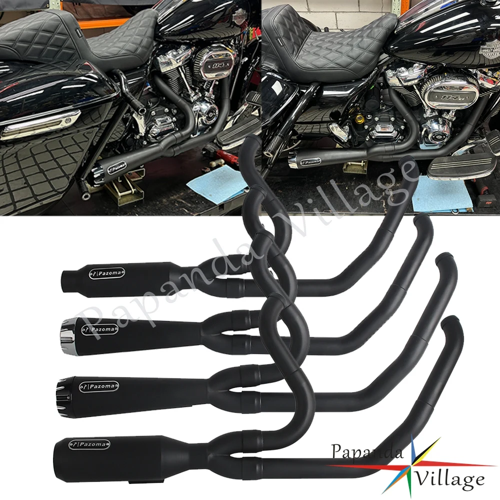 

Мотоциклетный глушитель 2-в-1, глушитель, глушитель, выхлопные трубы, трубка для Harley 2017-Up M8 Touring FLHT FLHR FLHX FLTRX FLTRU