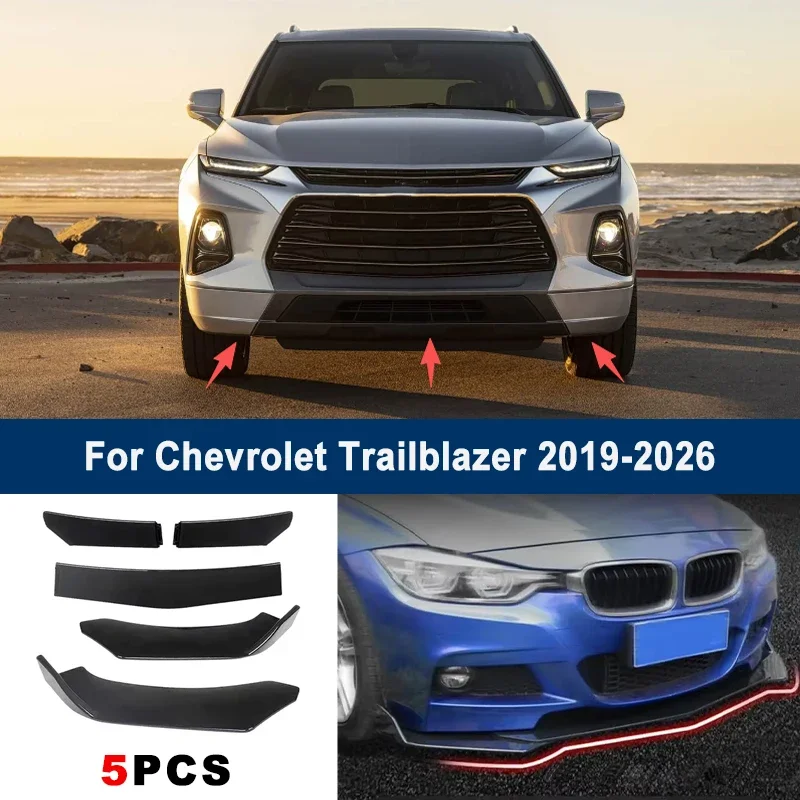 

Adjustable 5Pcs Sectional Front Spoiler Lip For Chevrolet Trailblazer 2019-2026 Front Bumper Splitter Sport Body Kit
