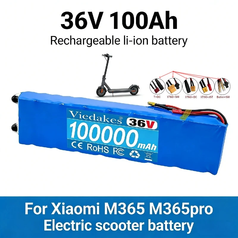 

10S3P 36V 100Ah 18650 Rechargeable Lithium Battery Pack For Xiaomi M365 M365pro Electric scooter battery with BMS☑♂