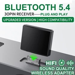 30 PIN Bluetooth 5.4 Audio Receiver A2DP Stereo Wireless Music Adapter for iPhone iPod 30-pin Docking Wireless Audio Adapter