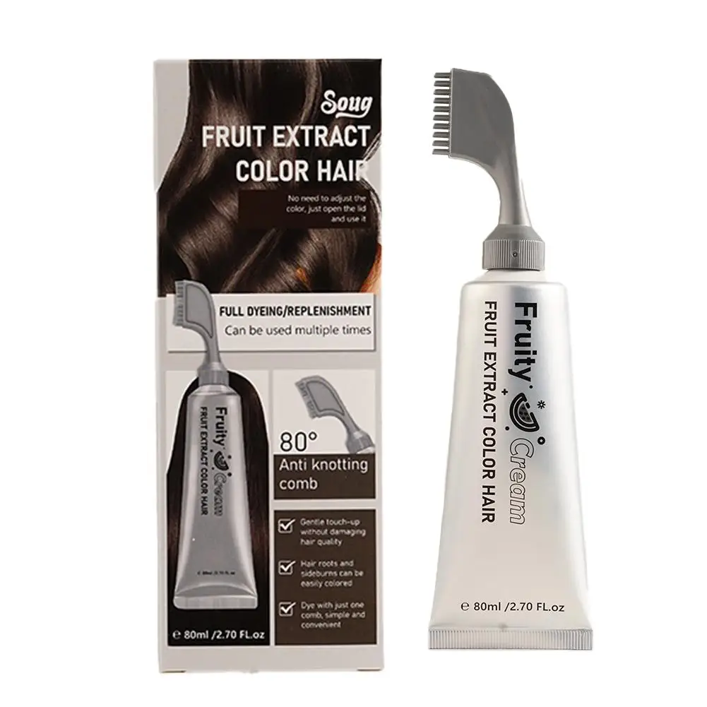 صبغة شعر نباتية طبيعية ، صبغة شعر سوداء اللون ، كريم الشامبو ، صبغة نباتية ، 1 مشط