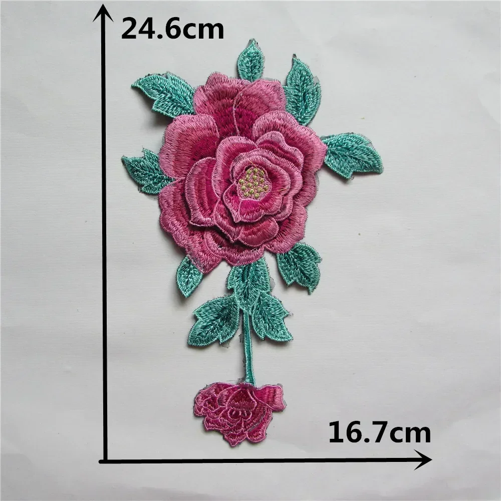 High Quality Embroidery Rose Flower Lace Lace Fabric DIY Garment Decoration Craft Supplies Sewing Wedding Applique Accessories