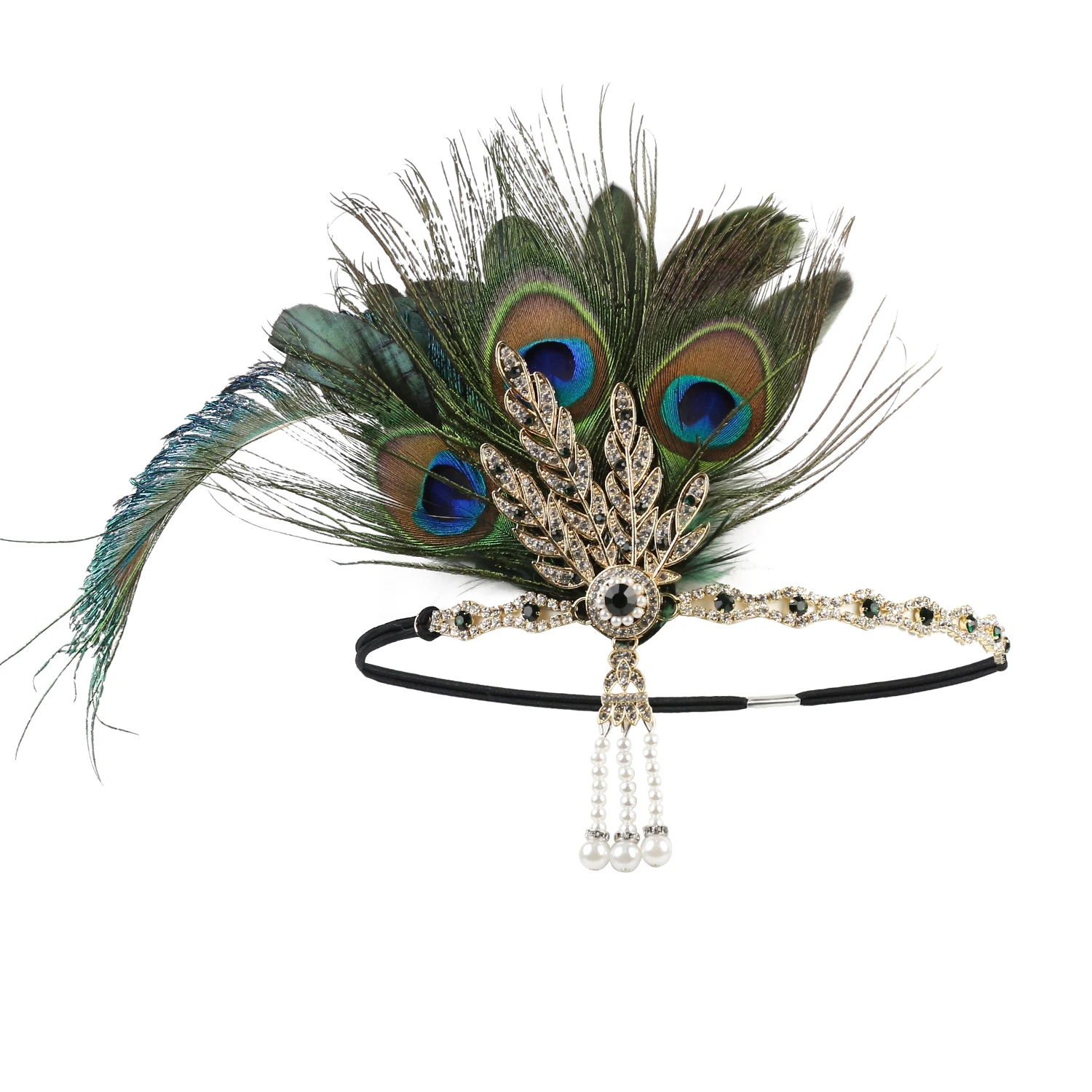 Tocado de plumas multicolor, diadema, accesorios para el cabello fiesta femenina, tocados elegantes, adornos para el cabello Premium