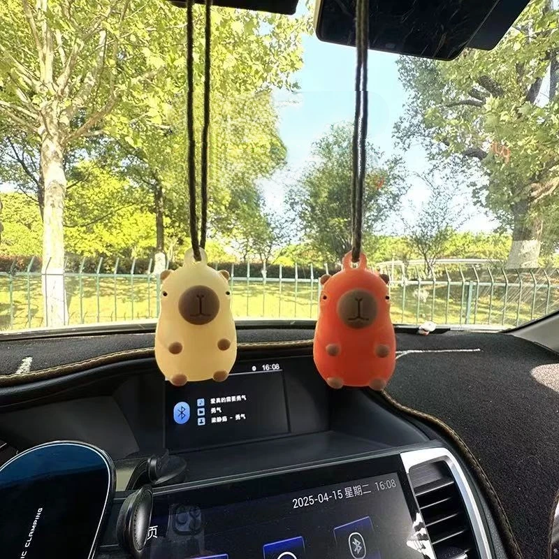 Color Change Capybara Car Ornament Roast Capybara Pendant Swing Capybara Auto Decoration Capybara Keychain  For Car Mirror