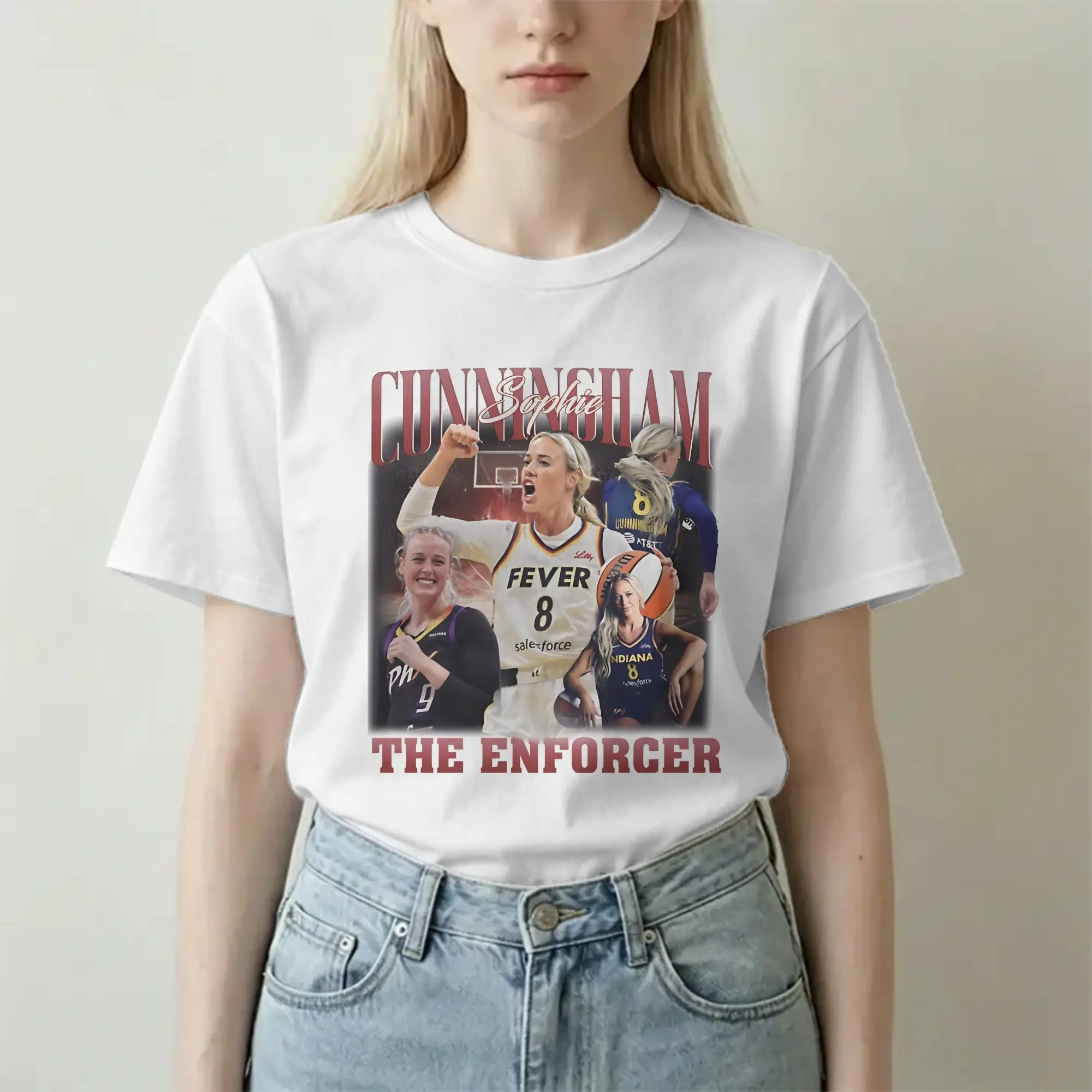 Sophie Cunningham The Enforcer T Shirts for Men Women Cotton Leisure T-Shirts Round Collar  Tees Short Sleeve Tops Big Size