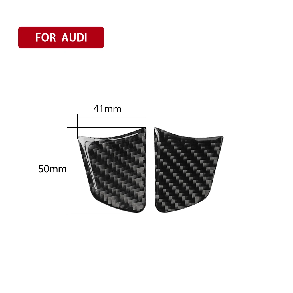 2x Car Steering Wheel Trim Carbon Fiber Sticker Cover Decoration Accesorios Para El Coche For Audi A6 C7 A6L 2013 2014 2015 2016