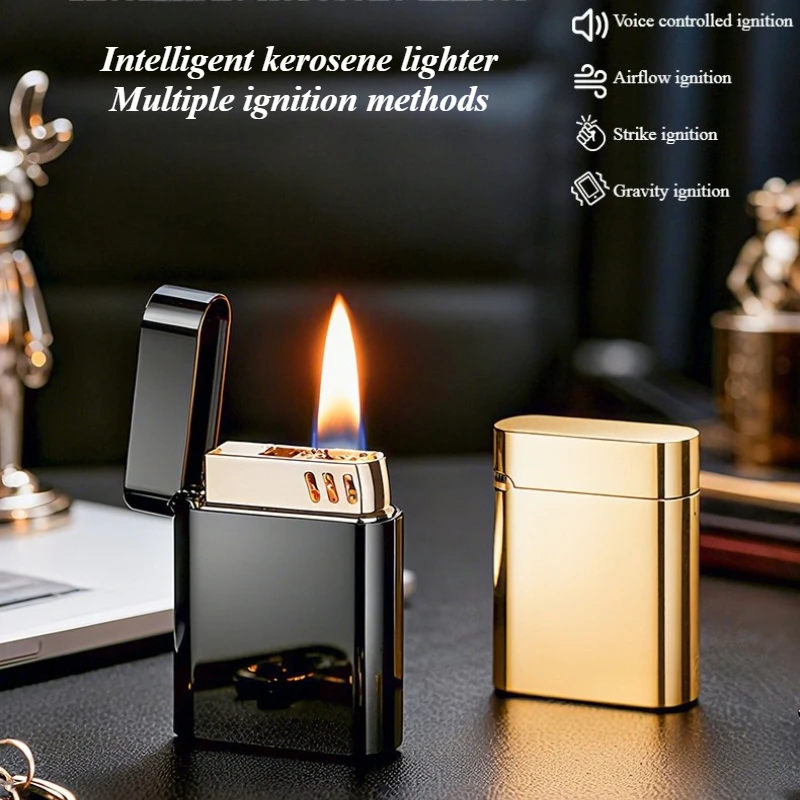 Creative Intelligent Voice Controlled Lighter Type-C Charging Elegant Open Flame Portable Metal Lighter Men's Business Gift - Detail 1