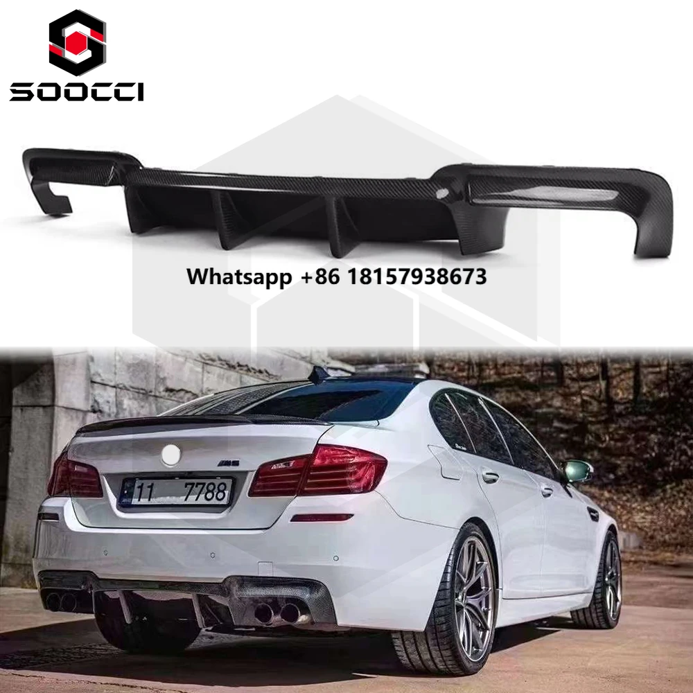 

Carbon Fiber V Type Rear Diffuser for M5 F10 F18 5 Series Rear Diffuser Bumper Lip Splitter Spoiler Body Kit2010-2016