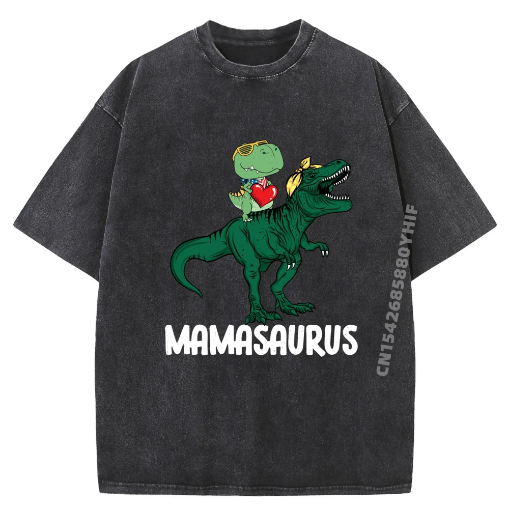 

Mamasaurus Gifts For T Rex Dinosaur Mommy Vintage Washed T Shirt Mens Graphic Shirt For Men Printing Tops