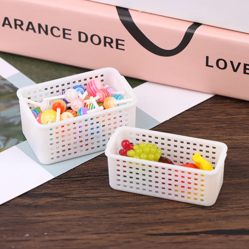 1:12 1:6 Dollhouse Miniature Fruit Vegetable Food Storage Basket Model Kitchen Accessoties For Doll House Decor Kids Play Toys